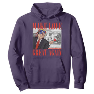 Funny Valentine's Day Trump Hoodie Make Love Great Again TS09 Purple Print Your Wear