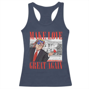 Funny Valentine's Day Trump Racerback Tank Top Make Love Great Again TS09 Navy Print Your Wear