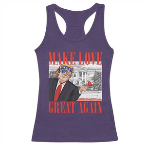Funny Valentine's Day Trump Racerback Tank Top Make Love Great Again TS09 Purple Print Your Wear