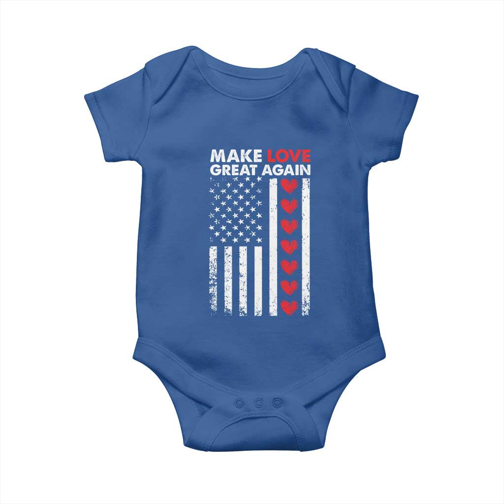 Funny Trump Valentine's Day Patriotic Baby Onesie Make Love Great Again TS09 Royal Blue Print Your Wear