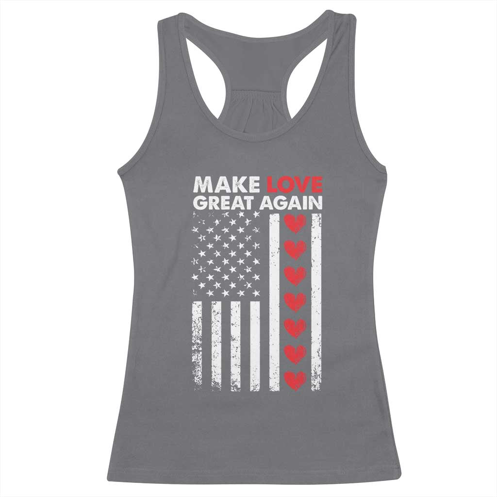 Funny Trump Valentine's Day Patriotic Racerback Tank Top Make Love Great Again TS09 Charcoal Print Your Wear