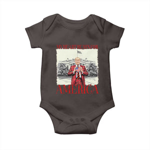 Funny Trump Baby Onesie My Heart Beats For America Valentine's Day TS09 Dark Chocolate Print Your Wear