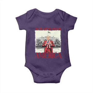 Funny Trump Baby Onesie My Heart Beats For America Valentine's Day TS09 Purple Print Your Wear