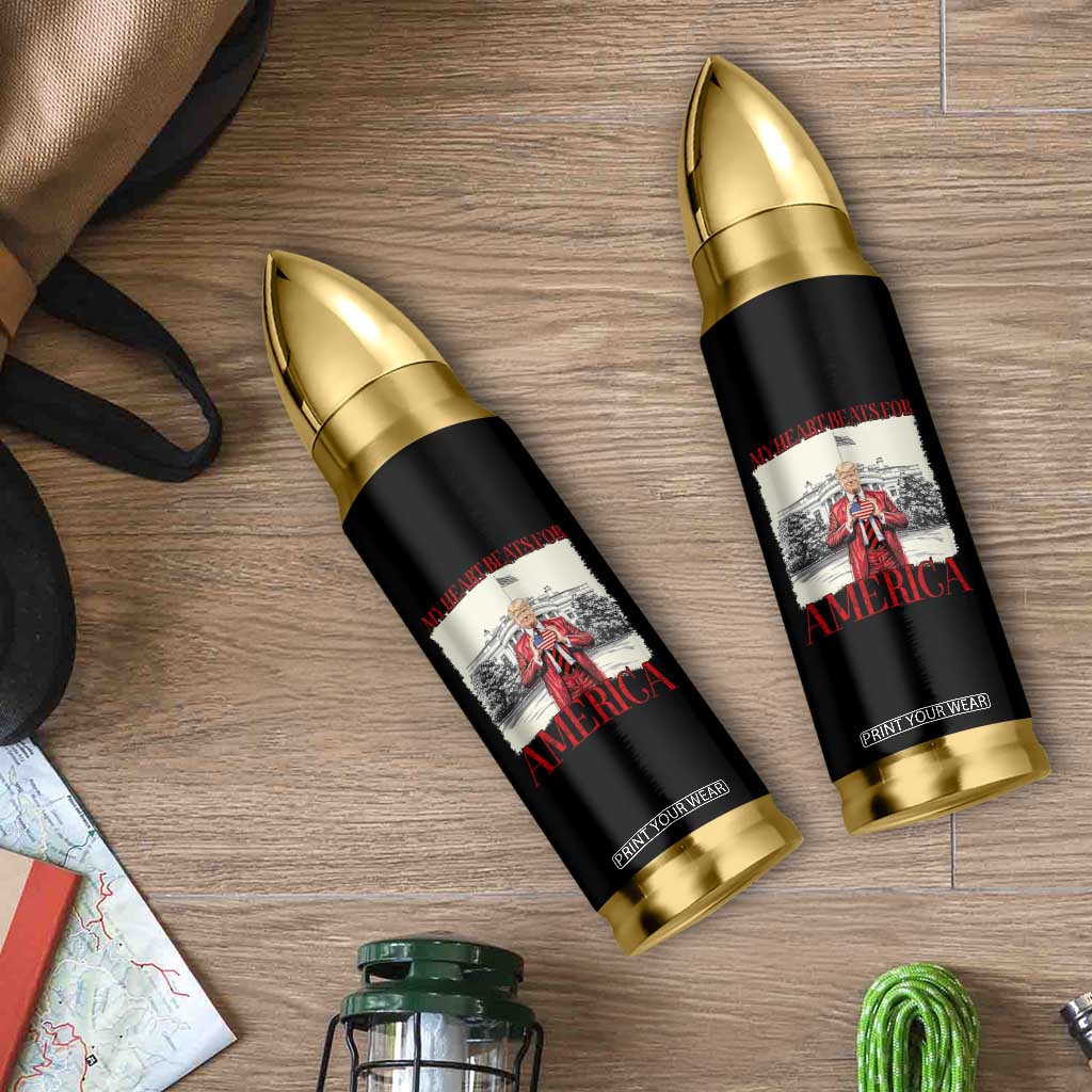 Funny Trump Bullet Tumbler My Heart Beats For America Valentine's Day TS09 Print Your Wear