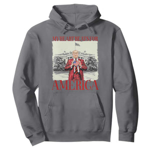Funny Trump Hoodie My Heart Beats For America Valentine's Day TS09 Charcoal Print Your Wear
