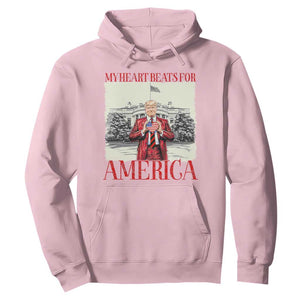 Funny Trump Hoodie My Heart Beats For America Valentine's Day TS09 Light Pink Print Your Wear