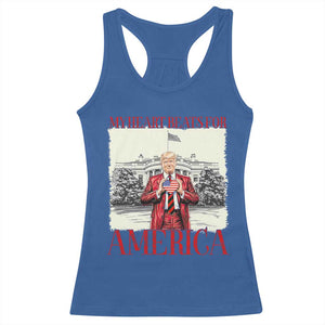 Funny Trump Racerback Tank Top My Heart Beats For America Valentine's Day TS09 Royal Blue Print Your Wear