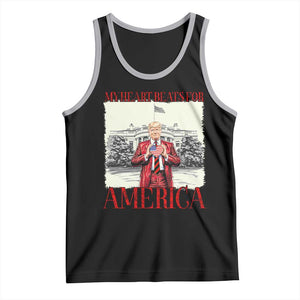 Funny Trump Tank Top My Heart Beats For America Valentine's Day TS09 Black Athletic Heather Print Your Wear