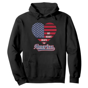 Patriotic Hoodie My Heart Beats For America Valentine's Day TS09 Black Print Your Wear