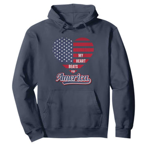 Patriotic Hoodie My Heart Beats For America Valentine's Day TS09 Navy Print Your Wear