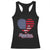 Patriotic Racerback Tank Top My Heart Beats For America Valentine's Day TS09 Black Print Your Wear