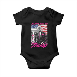Funny Trump Lover Baby Onesie My Hear Beats For Trump Valentine's Day TS09 Black Print Your Wear