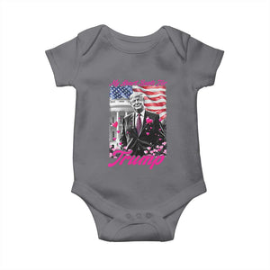 Funny Trump Lover Baby Onesie My Hear Beats For Trump Valentine's Day TS09 Charcoal Print Your Wear