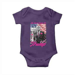 Funny Trump Lover Baby Onesie My Hear Beats For Trump Valentine's Day TS09 Purple Print Your Wear