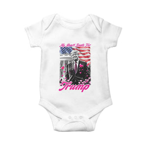 Funny Trump Lover Baby Onesie My Hear Beats For Trump Valentine's Day TS09 White Print Your Wear