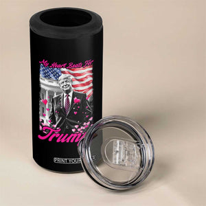 Funny Trump Lover 4 in 1 Can Cooler Tumbler My Hear Beats For Trump Valentine's Day TS09 Print Your Wear