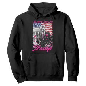 Funny Trump Lover Hoodie My Hear Beats For Trump Valentine's Day TS09 Black Print Your Wear