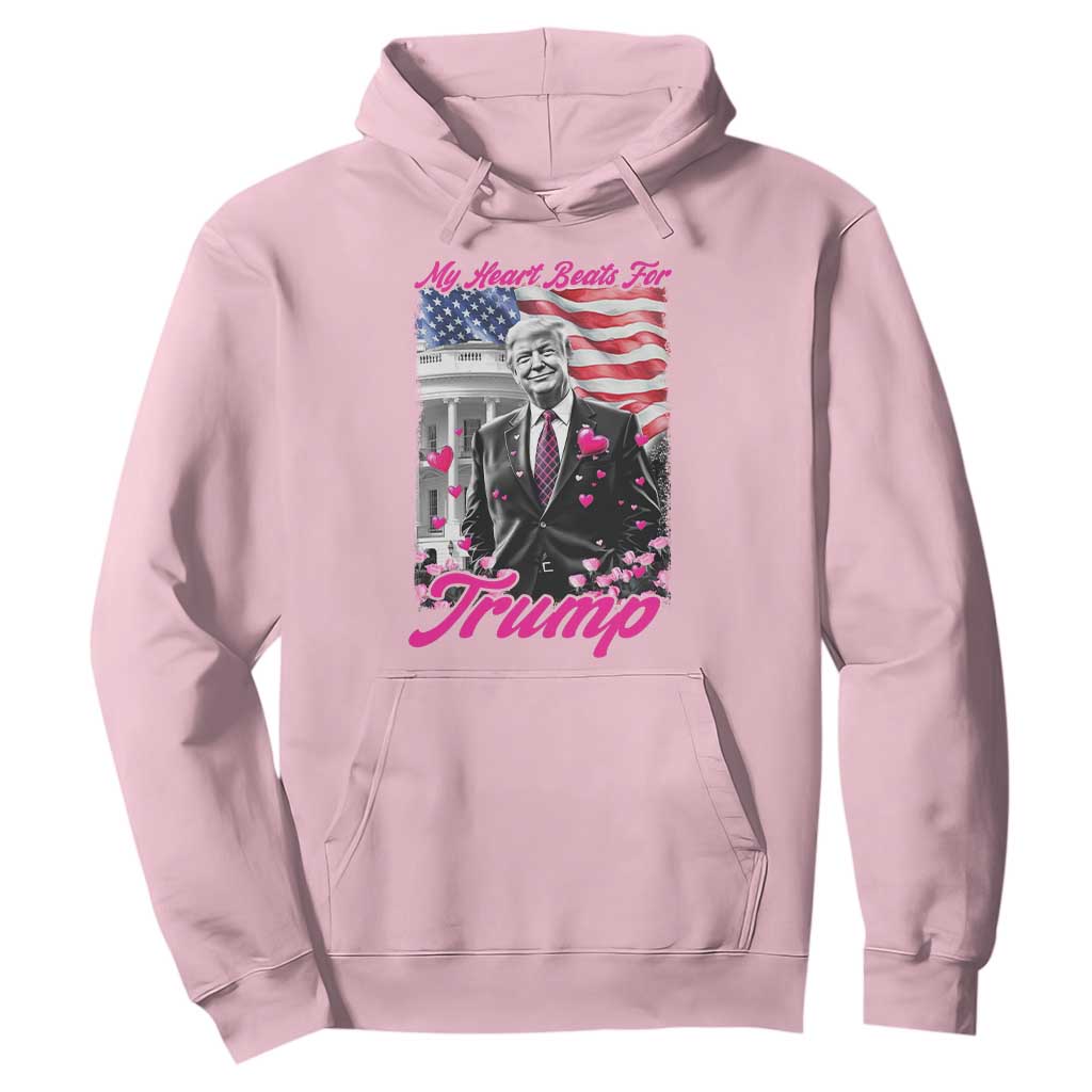 Funny Trump Lover Hoodie My Hear Beats For Trump Valentine's Day TS09 Light Pink Print Your Wear