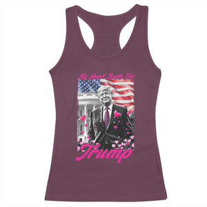 Funny Trump Lover Racerback Tank Top My Hear Beats For Trump Valentine's Day TS09 Maroon Print Your Wear