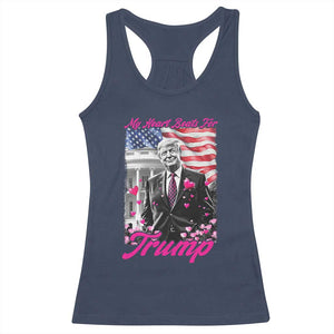 Funny Trump Lover Racerback Tank Top My Hear Beats For Trump Valentine's Day TS09 Navy Print Your Wear