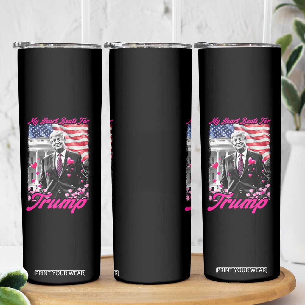 Funny Trump Lover Skinny Tumbler My Hear Beats For Trump Valentine's Day TS09 Print Your Wear