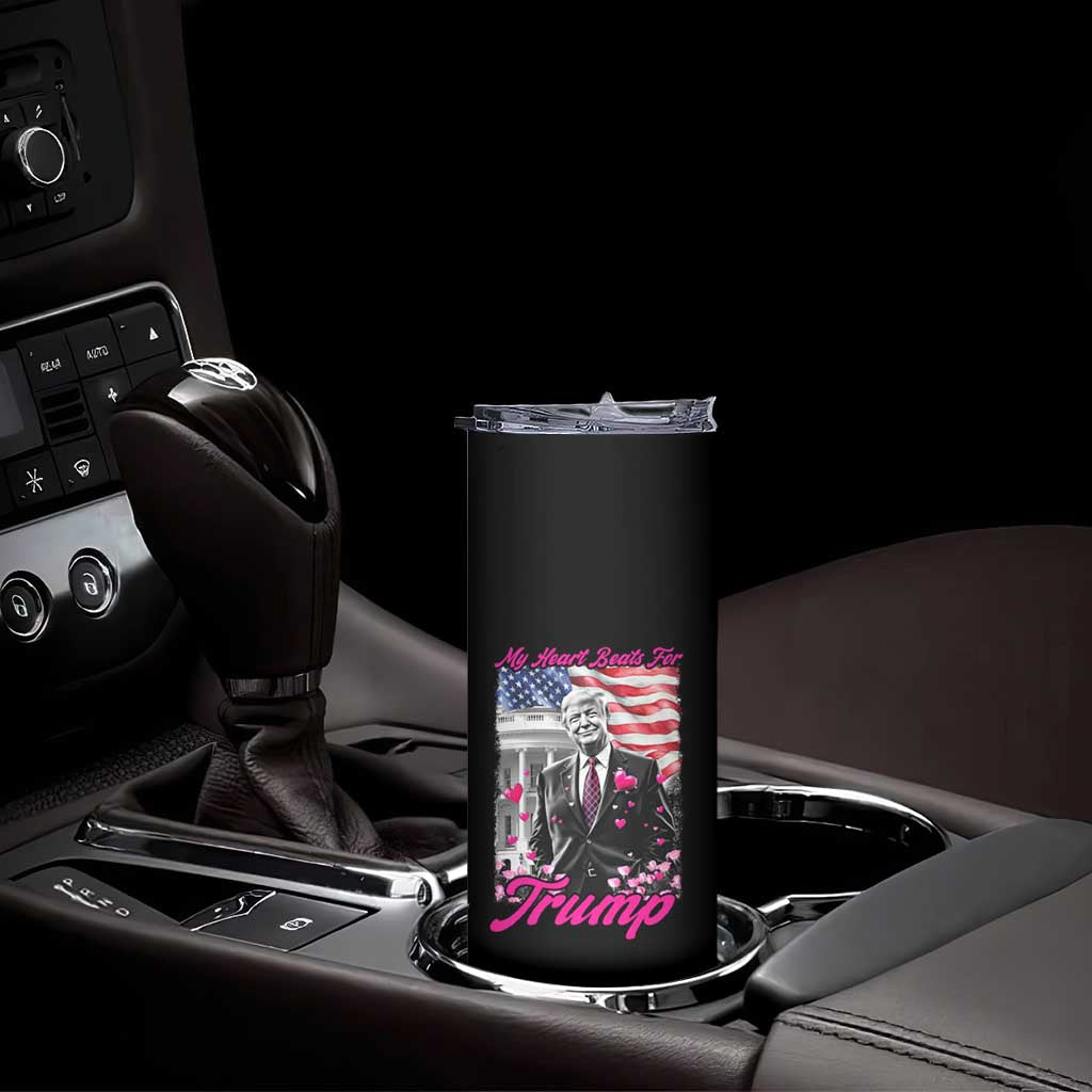 Funny Trump Lover Skinny Tumbler My Hear Beats For Trump Valentine's Day TS09 Print Your Wear