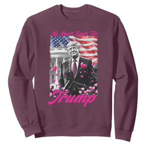 Funny Trump Lover Sweatshirt My Hear Beats For Trump Valentine's Day TS09 Maroon Print Your Wear