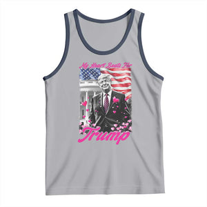 Funny Trump Lover Tank Top My Hear Beats For Trump Valentine's Day TS09 Athletic Heather Navy Print Your Wear