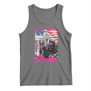 Funny Trump Lover Tank Top My Hear Beats For Trump Valentine's Day TS09 Black Heather Print Your Wear