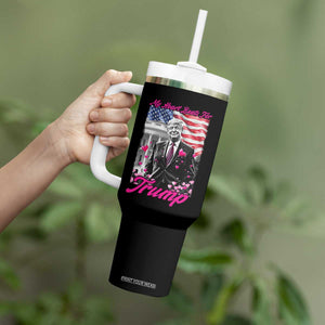 Funny Trump Lover Tumbler With Handle My Hear Beats For Trump Valentine's Day TS09 Print Your Wear