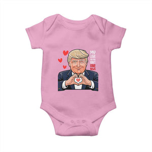 Funny Valentine's Day Trump Baby Onesie My Love For You Isn't Fake News TS09 Light Pink Print Your Wear