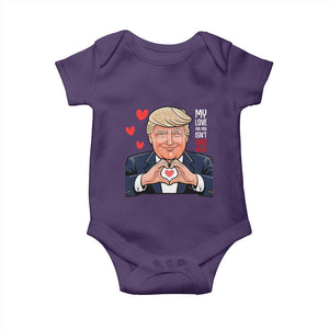 Funny Valentine's Day Trump Baby Onesie My Love For You Isn't Fake News TS09 Purple Print Your Wear