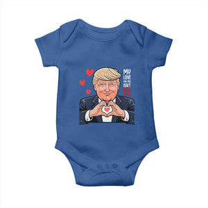 Funny Valentine's Day Trump Baby Onesie My Love For You Isn't Fake News TS09 Royal Blue Print Your Wear
