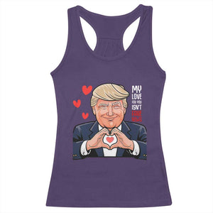 Funny Valentine's Day Trump Racerback Tank Top My Love For You Isn't Fake News TS09 Purple Print Your Wear