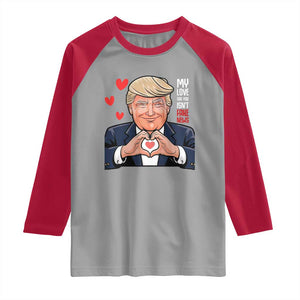 Funny Valentine's Day Trump Raglan Shirt My Love For You Isn't Fake News TS09 Sport Gray Red Print Your Wear