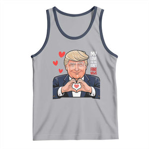 Funny Valentine's Day Trump Tank Top My Love For You Isn't Fake News TS09 Athletic Heather Navy Print Your Wear