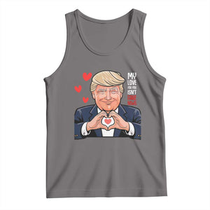 Funny Valentine's Day Trump Tank Top My Love For You Isn't Fake News TS09 Deep Heather Print Your Wear
