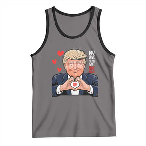 Funny Valentine's Day Trump Tank Top My Love For You Isn't Fake News TS09 Deep Heather Black Print Your Wear