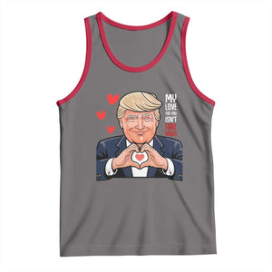 Funny Valentine's Day Trump Tank Top My Love For You Isn't Fake News TS09 Deep Heather Red Print Your Wear