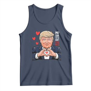 Funny Valentine's Day Trump Tank Top My Love For You Isn't Fake News TS09 Navy Print Your Wear