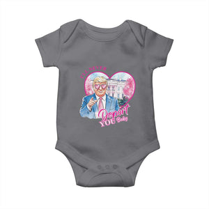 Funny Valentine's Day Trump Baby Onesie I'll Never Deport You TS09 Charcoal Print Your Wear