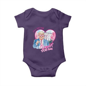 Funny Valentine's Day Trump Baby Onesie I'll Never Deport You TS09 Purple Print Your Wear