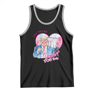 Funny Valentine's Day Trump Tank Top I'll Never Deport You TS09 Black Athletic Heather Print Your Wear