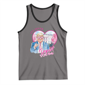 Funny Valentine's Day Trump Tank Top I'll Never Deport You TS09 Deep Heather Black Print Your Wear