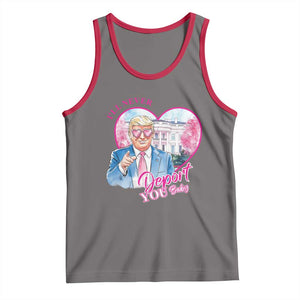 Funny Valentine's Day Trump Tank Top I'll Never Deport You TS09 Deep Heather Red Print Your Wear