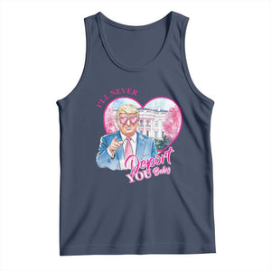 Funny Valentine's Day Trump Tank Top I'll Never Deport You TS09 Navy Print Your Wear