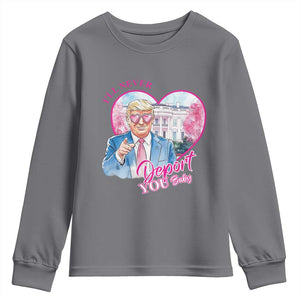 Funny Valentine's Day Trump Youth Sweatshirt I'll Never Deport You TS09 Charcoal Print Your Wear