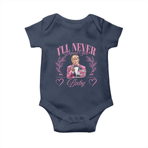 Funny Valentine's Day Trump Baby Onesie I'll Never Deport You Pink Trump TS09 Navy Print Your Wear