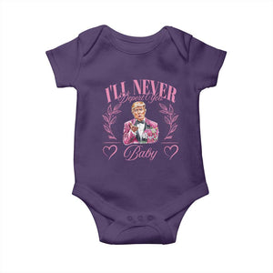 Funny Valentine's Day Trump Baby Onesie I'll Never Deport You Pink Trump TS09 Purple Print Your Wear