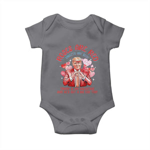 Funny Trump Lover Baby Onesie Roses are Red Trump Is My Valentine And He's Got A Big Ego Too TS09 Charcoal Print Your Wear